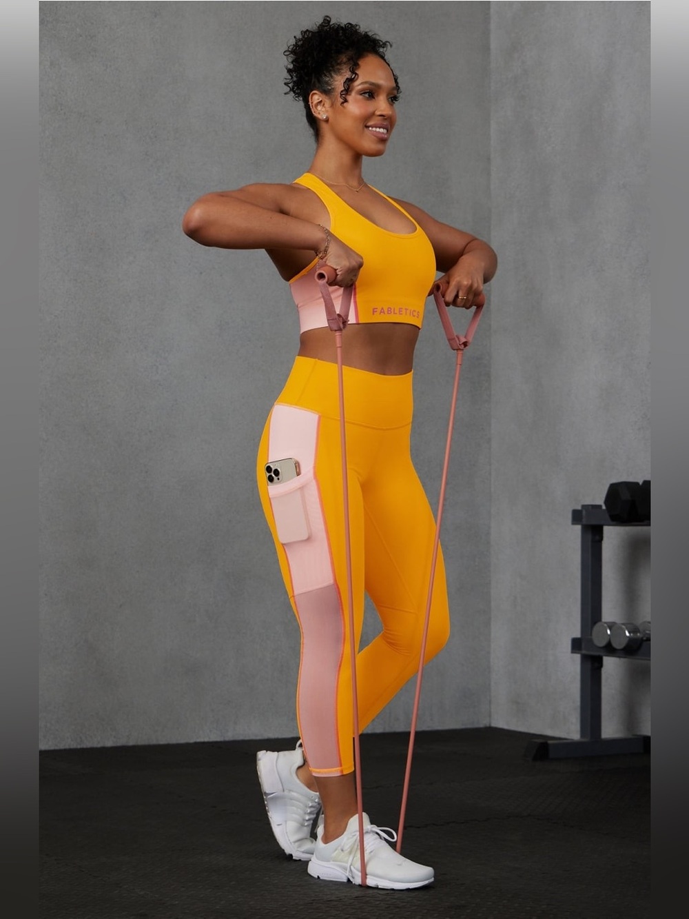 Fabletics High-Rise Colorblock Pocket Leggings and bra set